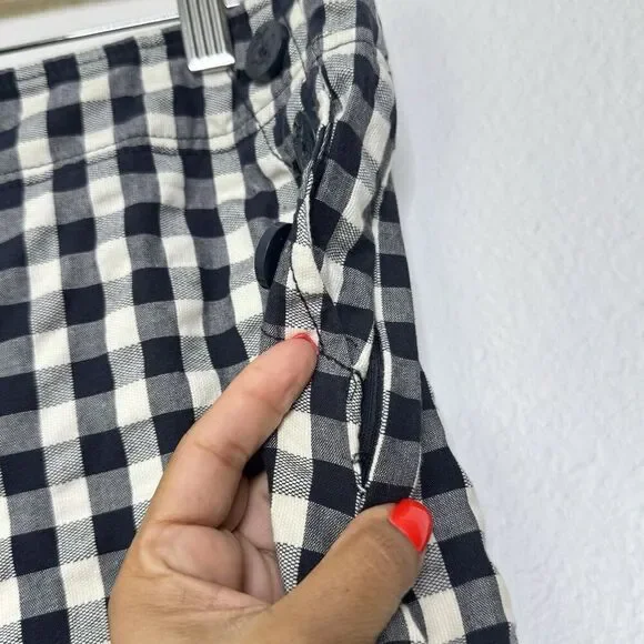 Ann Taylor Loft Shorts Size 14 Plaid Blue Sailor Preppy Summer Gingham Nautical - Picture 9 of 11